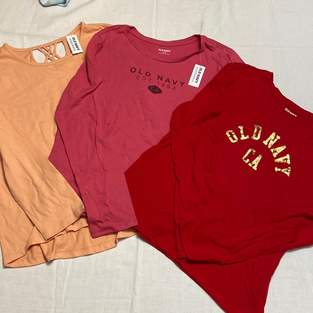 Old Navy Bundle of 3 Girls Long Sleeve Tees Size XXL (18) NEW WITH TAGS!!